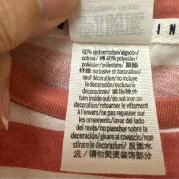 Victoria Secret PINK Striped Sleepwear T-Shirt S - Picture 4 of 5